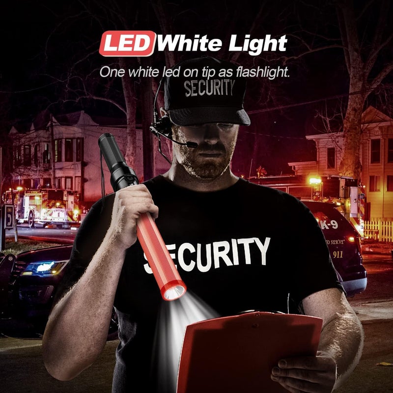 RoadHero 8 Pack Traffic Wands, 16 Inch Led Traffic Control Baton, Night Safety Light Wand with 3 Flashing Modes, Air Marshaling Signal Wand Plus White LED on Tip for Airport, Parking, Car Directing - Image 3